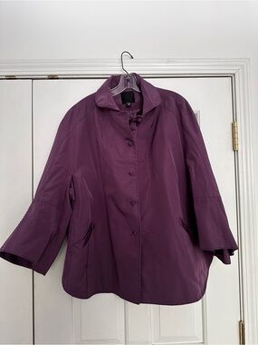 Ralph Rucci CHADO 100% Silk Architectural Jacket Plum Purple Made USA Size M